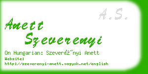 anett szeverenyi business card